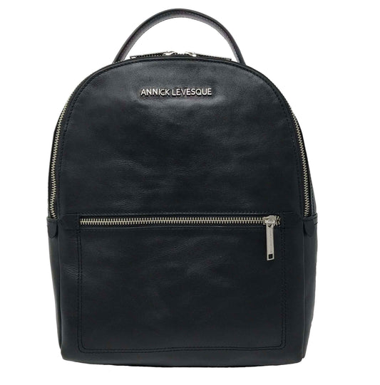Sac à dos en Cuir véritable Noir, Eve