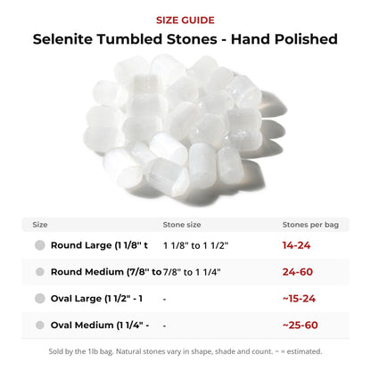 Selenite Tumbled Stones - Hand Polished