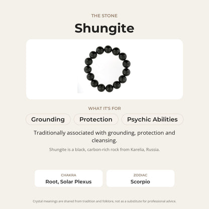 Shungite Round Bracelet - 14mm