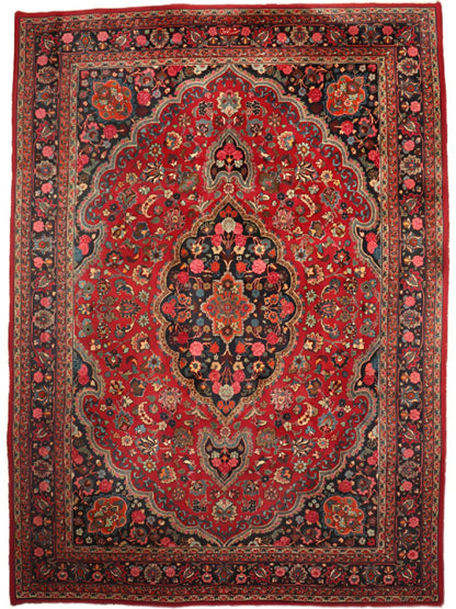 Signierter persischer Maschhad-Teppich | 8' 3" x 11' 7"