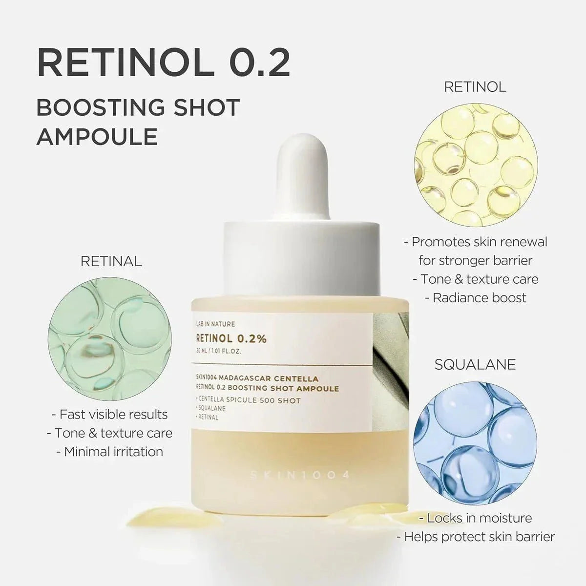 SKIN1004 Madagascar Centella Retinol 0.2 Boosting Shot Ampoule 30ml