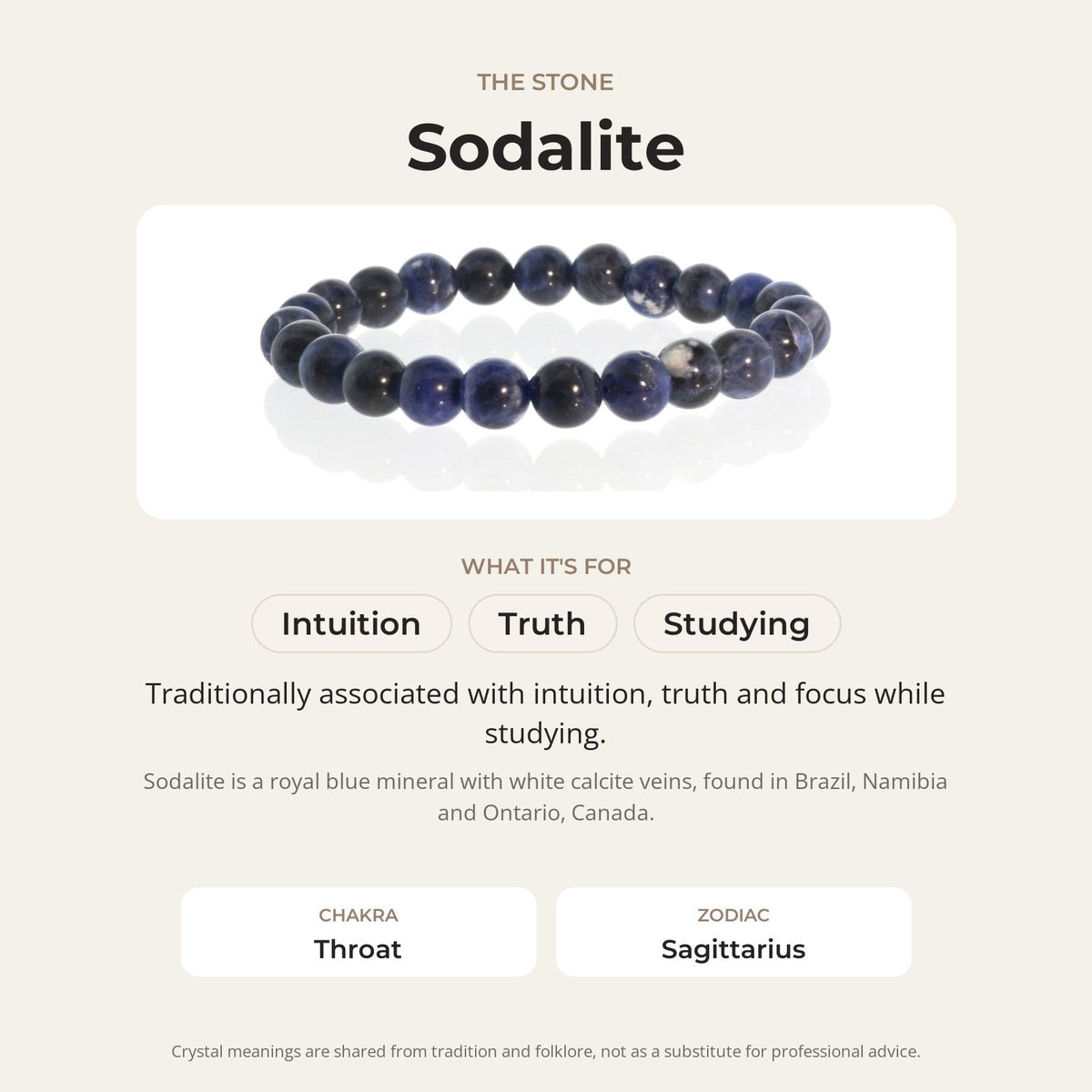Sodalite E Round Bracelet - 8mm