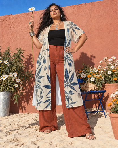 Soft Sativa Mesh Short-Sleeve Cardigan