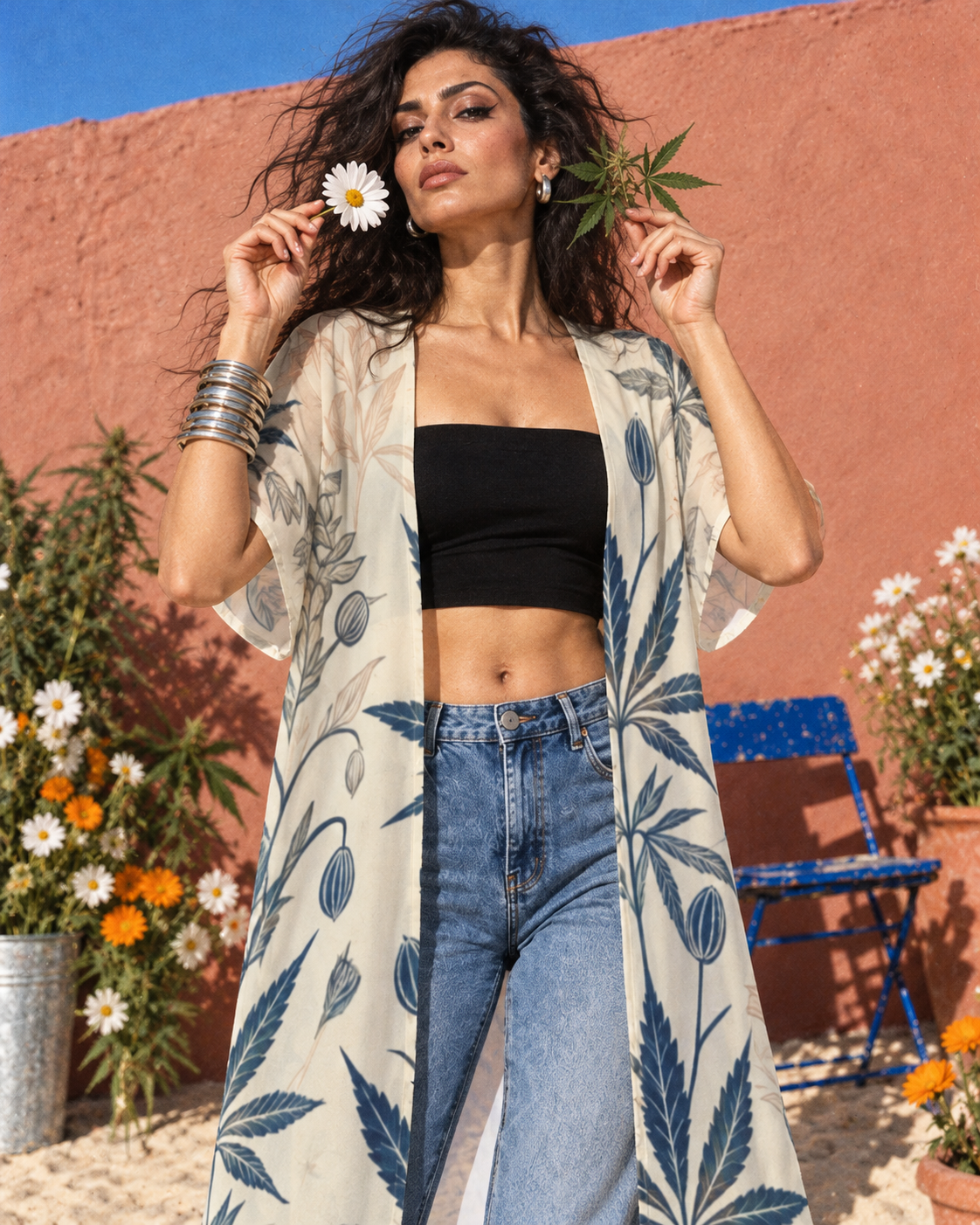 Soft Sativa Mesh Short-Sleeve Cardigan