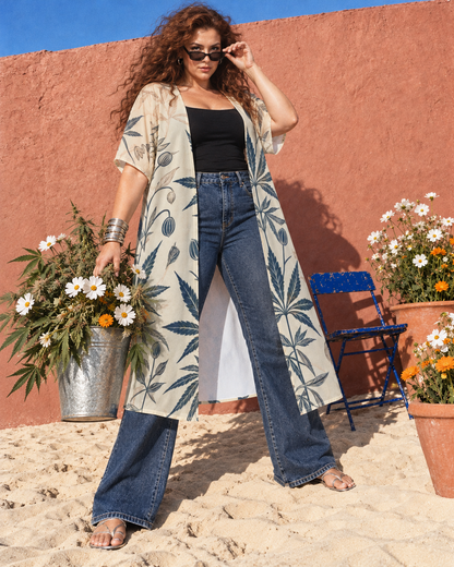 Soft Sativa Mesh Short-Sleeve Cardigan