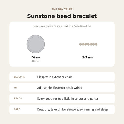 Sunstone Bracelet - 2-3mm