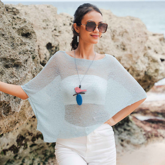 Sheer Mesh Poncho - Mint