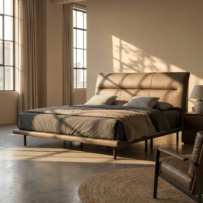 Hudson Genuine Leather Bed