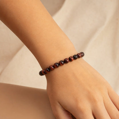 Tiger's Eye Red Bead Bracelet