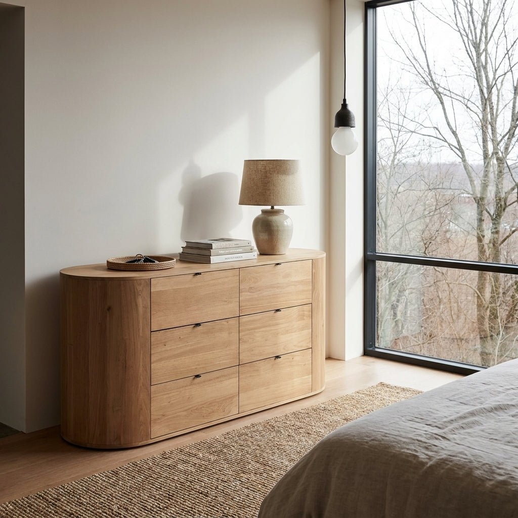 Colin Top-Grain Leather Bed with Matching Nightstand and Dresser