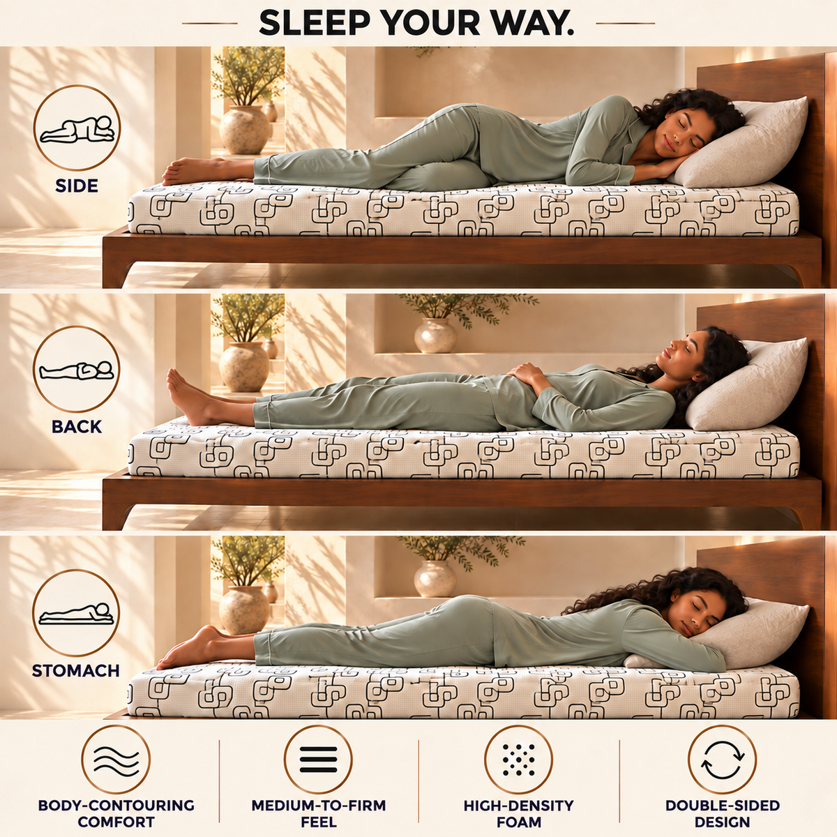 UltraFlex® DIVINE – Double-Sided High-Density Foam Mattress Made in Canada