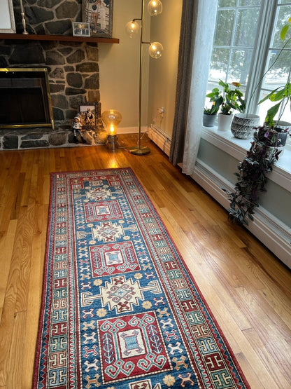 Vintage Kazak Runner | 9' 7" x 2' 9"