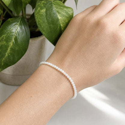White Moonstone Bracelet - 2-3mm