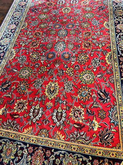 Wool and silk Qum rug|6’7”x4’6”