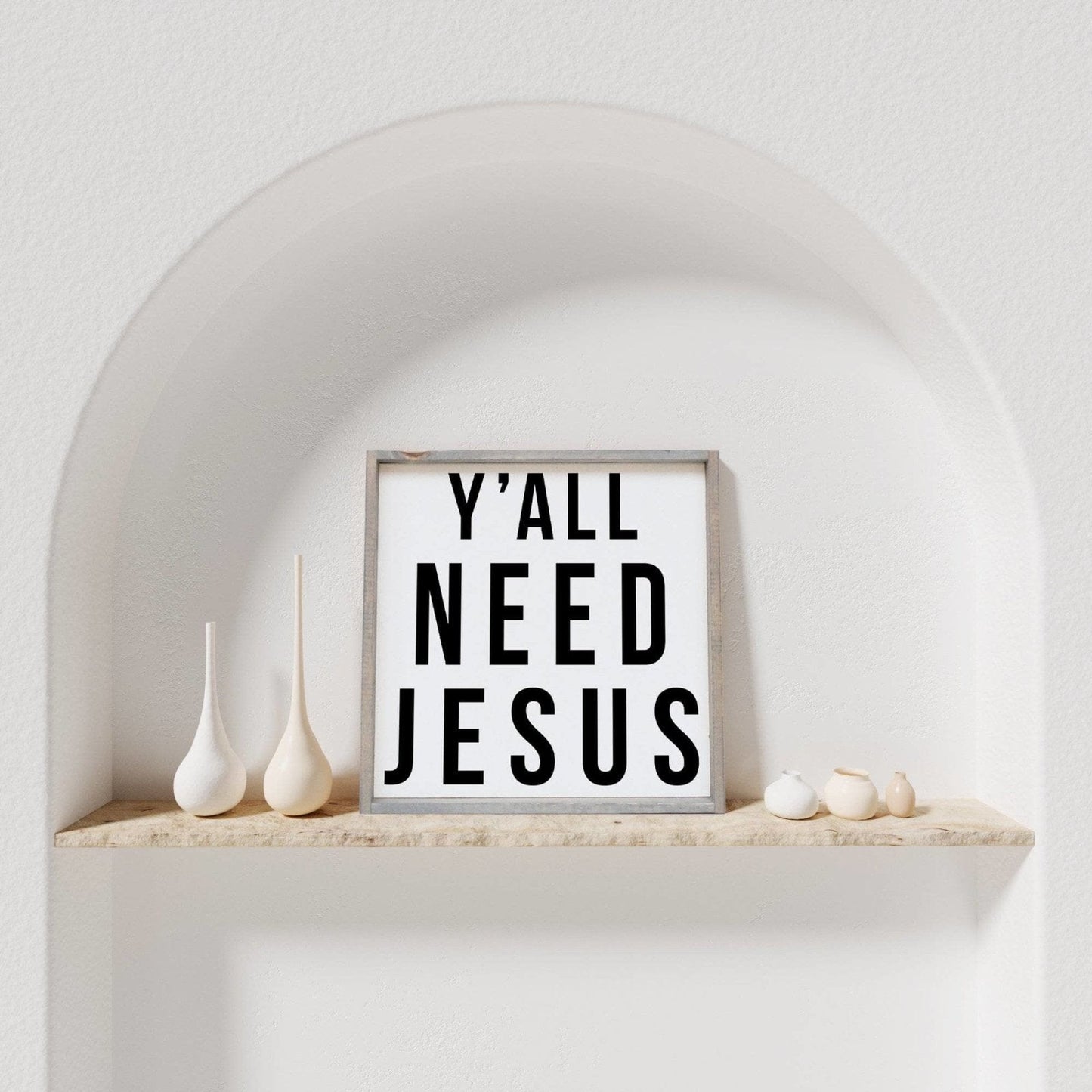 Ihr braucht Jesus Holzschild